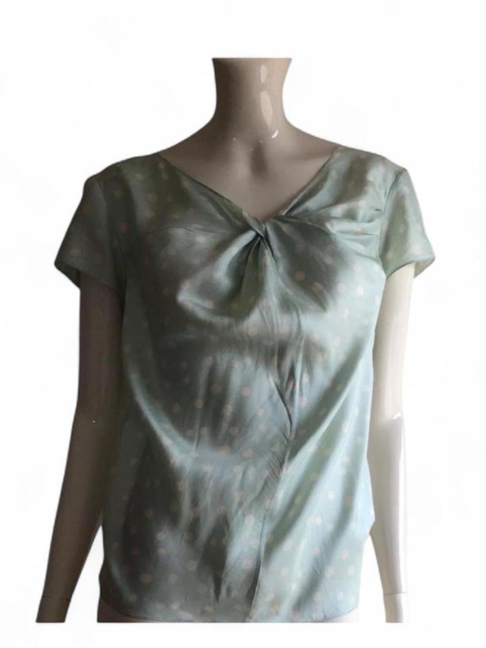 Marni SS04 runway silk mint green polka dot silk blouse S 40 EUC vintage 2004